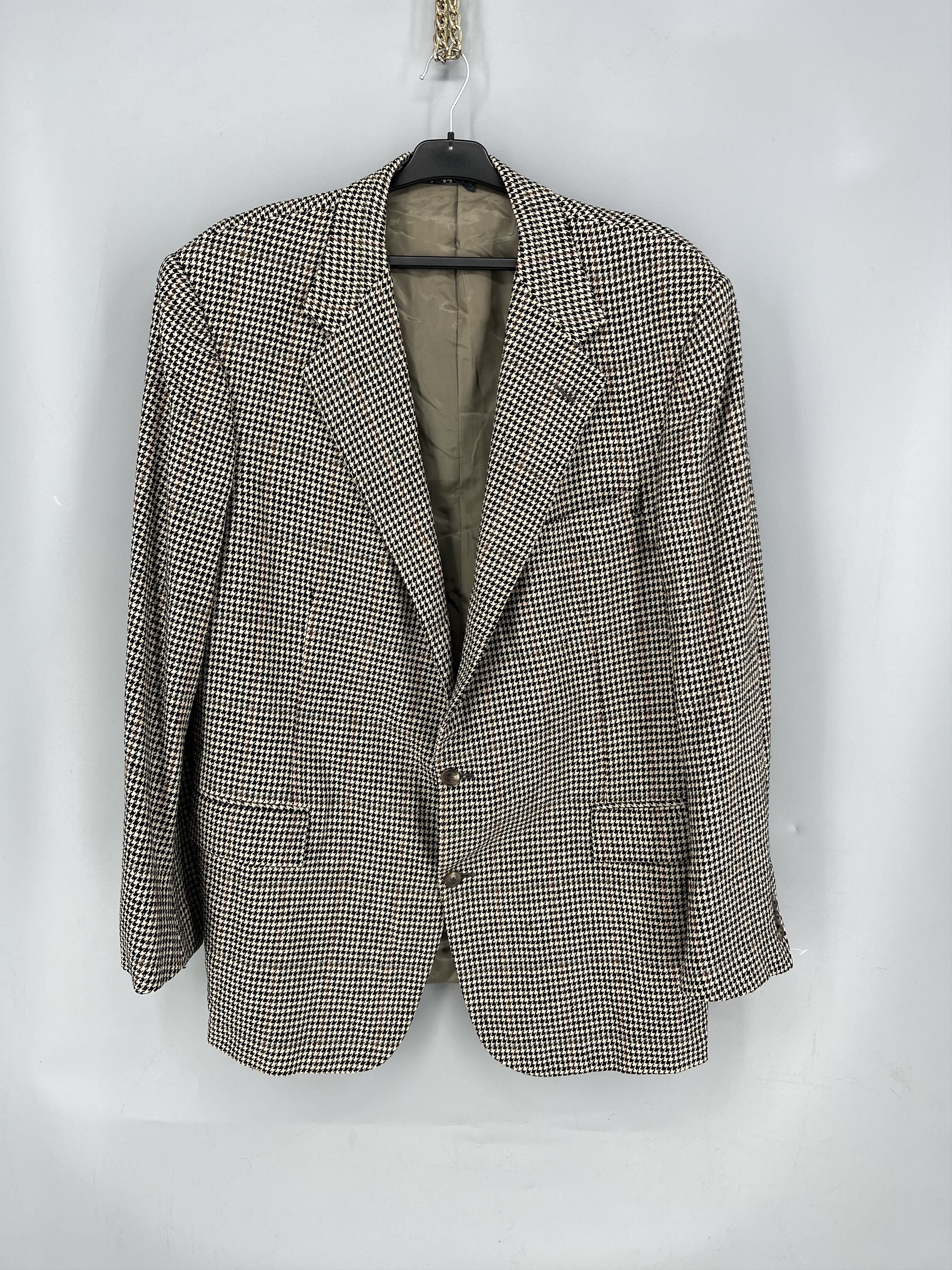 Polo Ralph Lauren Vintage Polo Ralph Lauren Houndstooth Silk Cotton Mens Size 48R - 1 Thumbnail