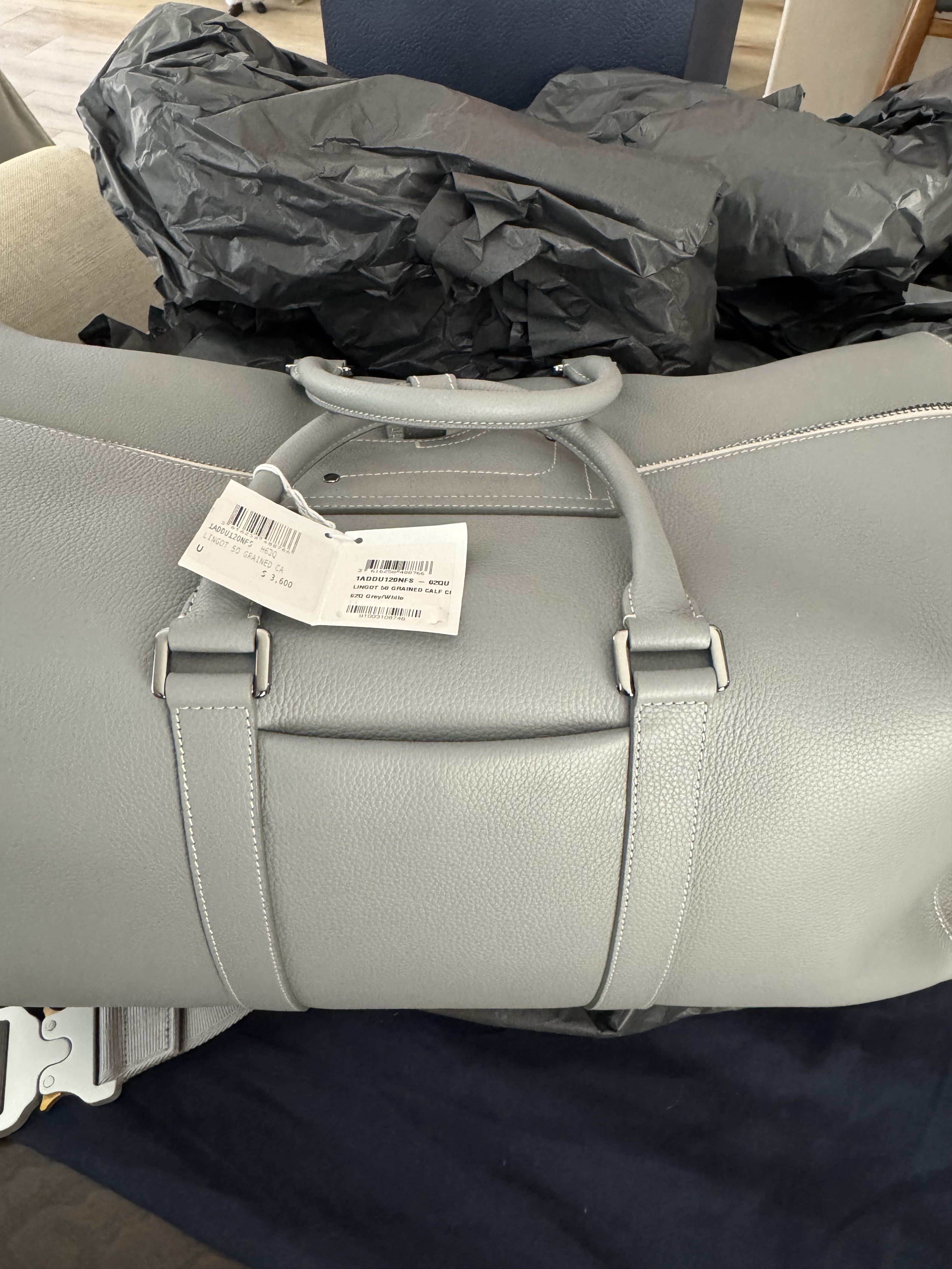 Dior Lingot 50 grain calf grey/white duffel bag Size ONE SIZE - 10 Thumbnail