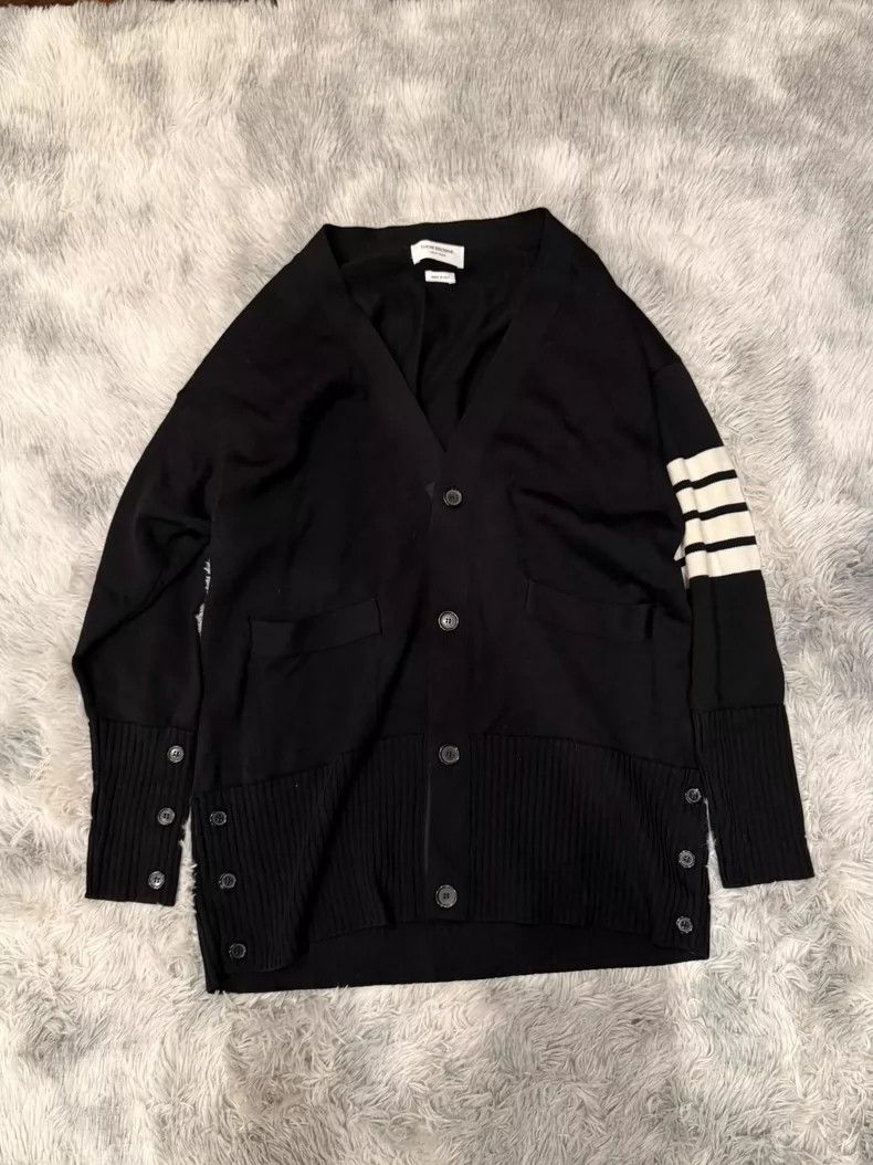 Thom Browne Thom Browne Classic Stripe Wool Cardigan - dmc Size US M / EU 48-50 / 2 - 1 Thumbnail