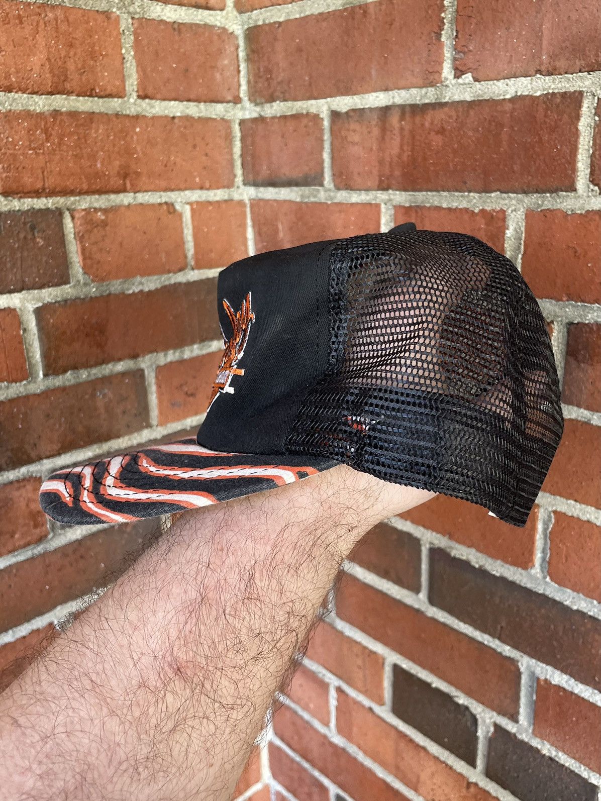 Harley Davidson Vintage 80s Harley Davidson Zubaz Print Mesh Trucker Size ONE SIZE - 7 Thumbnail