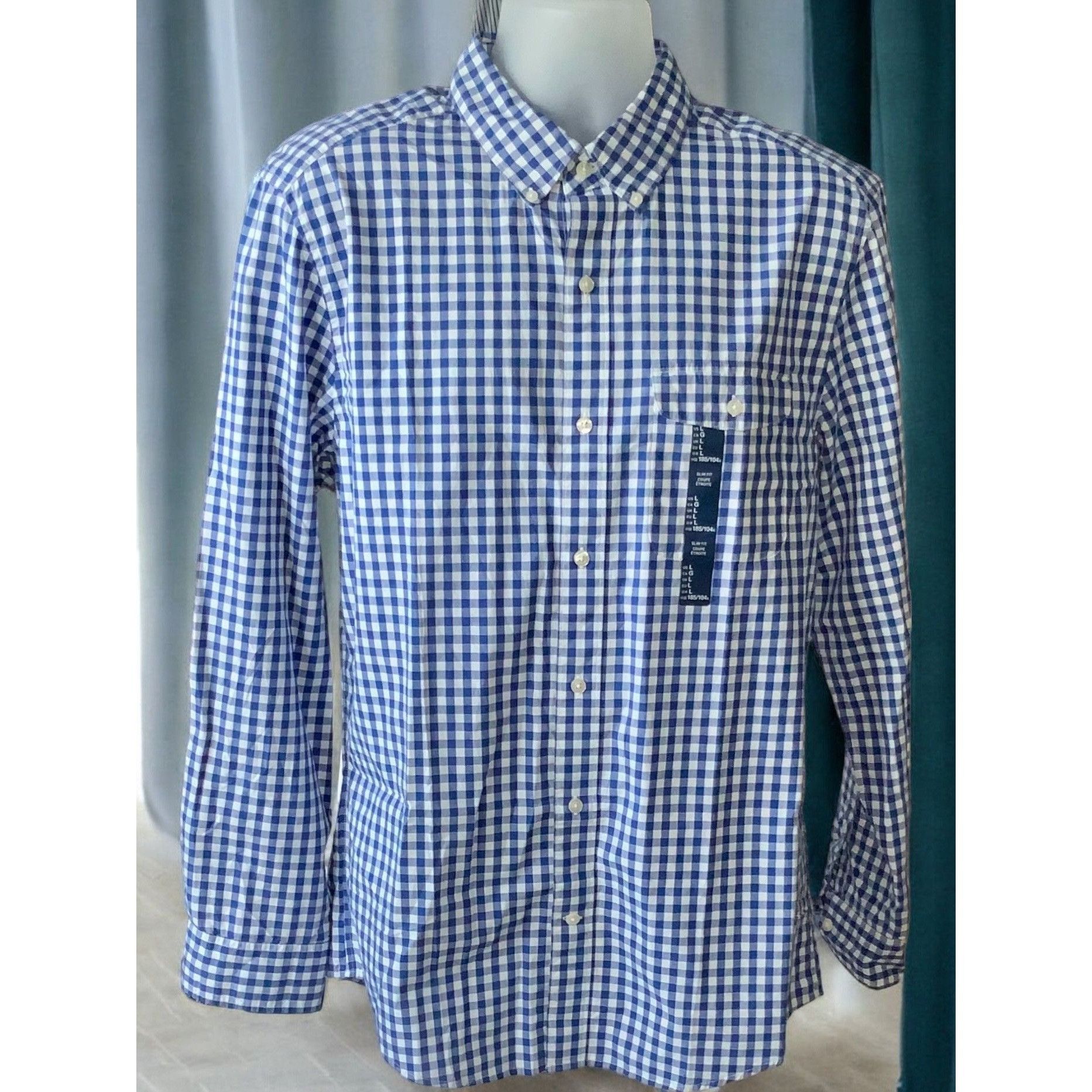 Gap Gap Blue White Gingham Checkered Long Sleeve Button Down Shi Size US L / EU 52-54 / 3 - 6 Thumbnail