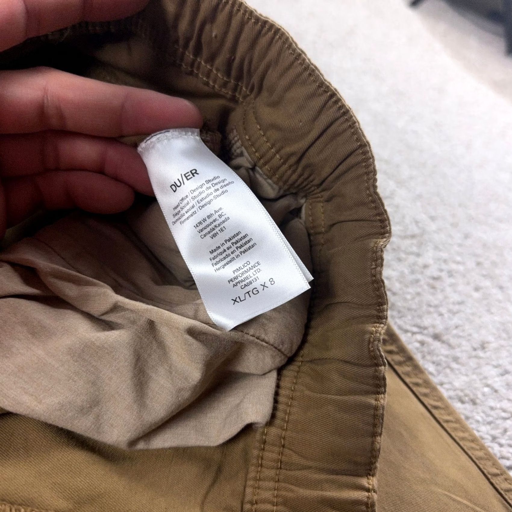 Duer Shorts Mens 1XL Brown Live Lite Stretch New Chino, Men's (Size 36) — image 4 of 6