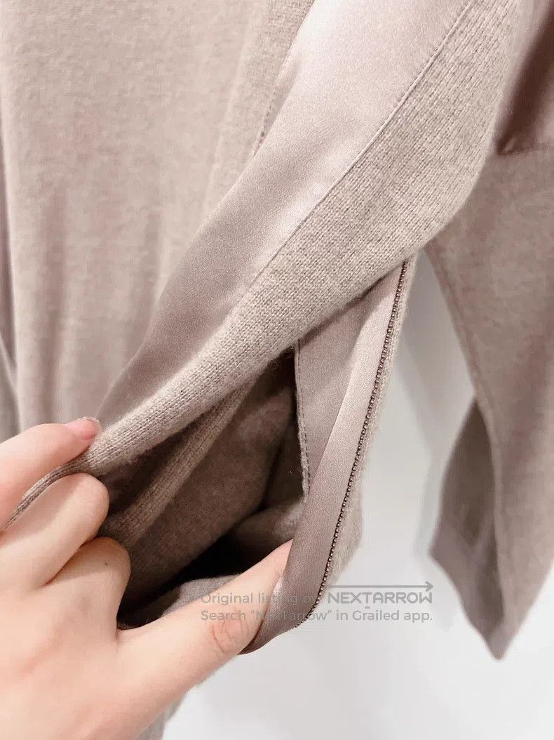 Brunello Cucinelli Brunello Cucinelli Caramel Silk and Cashmere Blended Open Size XS / US 0-2 / IT 36-38 - 6 Thumbnail
