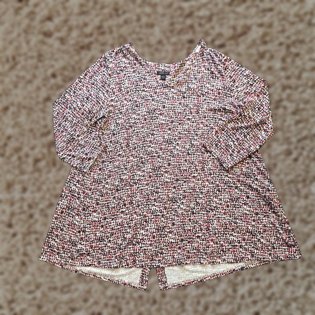 J. Jill J Jill Top Women Medium Petite Red 3/4 Sleeve Button Back Wearever Career Casual Shirt Size M / US 6-8 / IT 42-44 - 1 Thumbnail