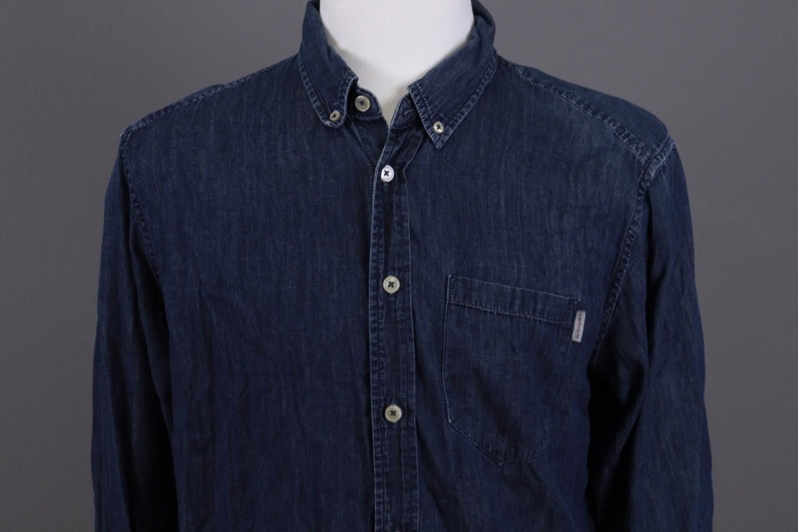 Carhartt Carhartt L/S Civil Shirt Blue Denim Overshirt Shir Sz L Size US L / EU 52-54 / 3 - 2 Thumbnail