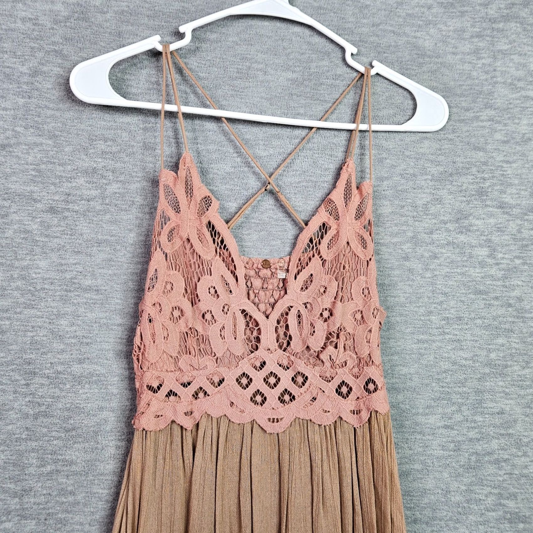 Free People Free People Women's Adella Slip Dress S Multicolor Lace Sleeve Short Size S / US 4 / IT 40 - 3 Thumbnail