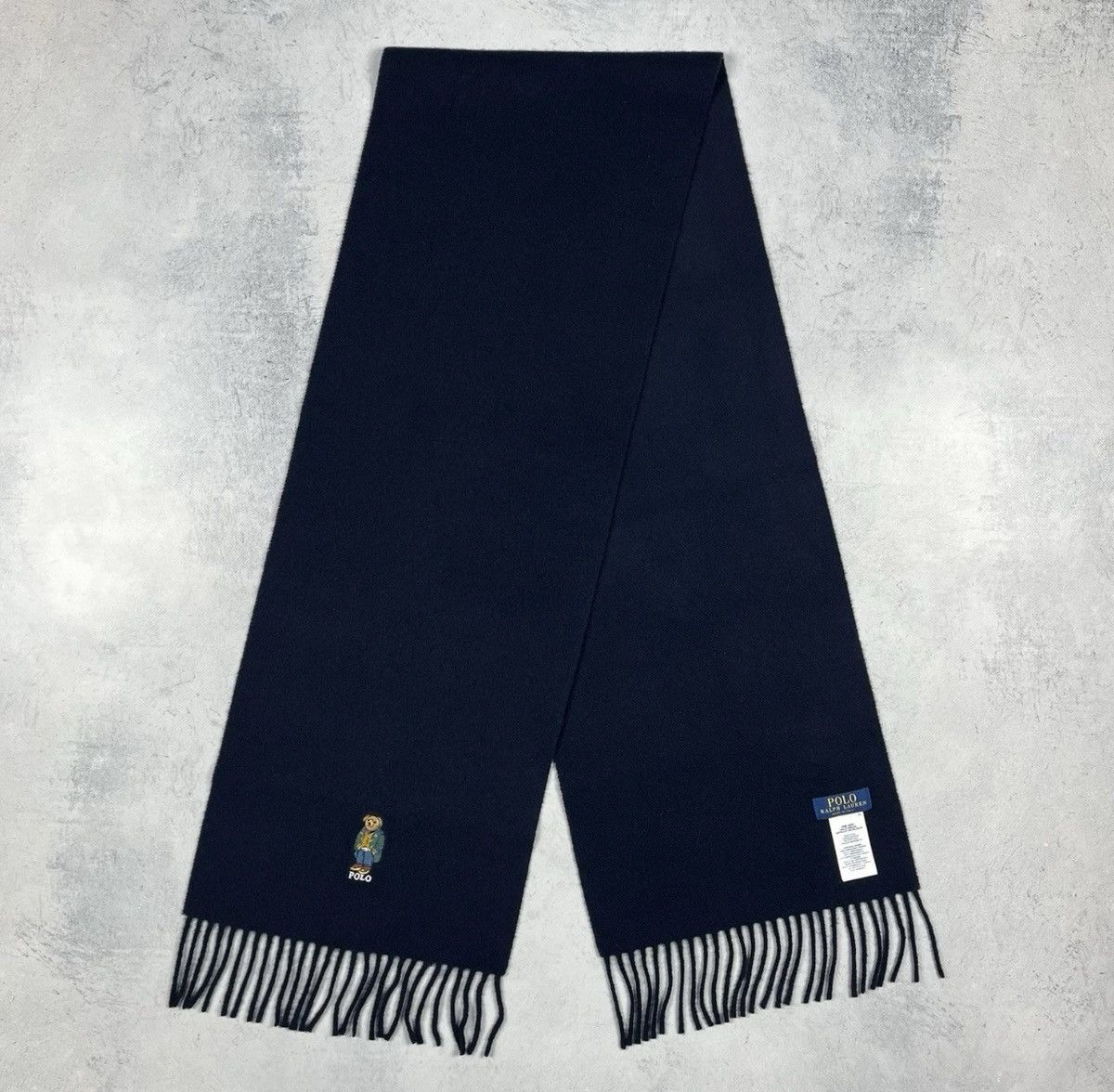 Polo Ralph Lauren Polo Ralph Lauren Bear 100% Virgin Wool Scarf One Size Navy Size ONE SIZE - 7 Thumbnail