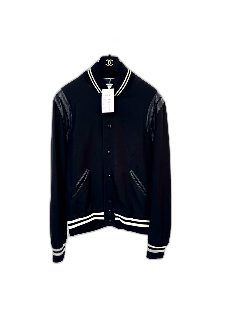 Saint Laurent Paris Saint Laurent Black Baseball Jacket-2507 Size L / US 10 / IT 46 - 1 Thumbnail