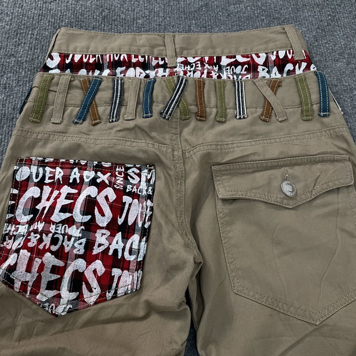 PPFM Ruched Double Waist Pants with Graphic Contrast Panels Size US 26 / EU 42 - 13 Thumbnail