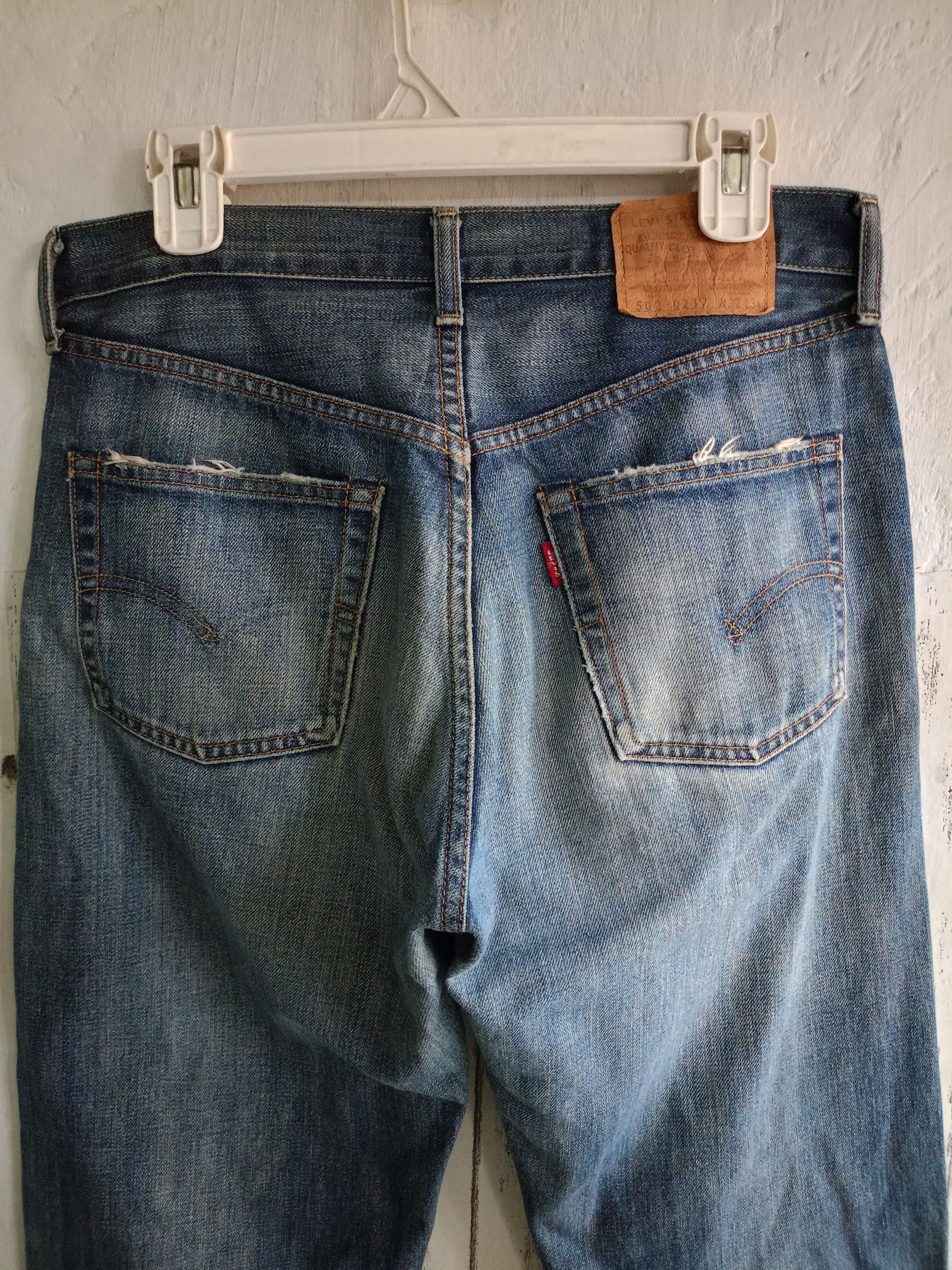 Levi's Vintage Clothing Vintage Levi's 502 Selvedge Distressed Denim Pants Size US 32 / EU 48 - 6 Thumbnail