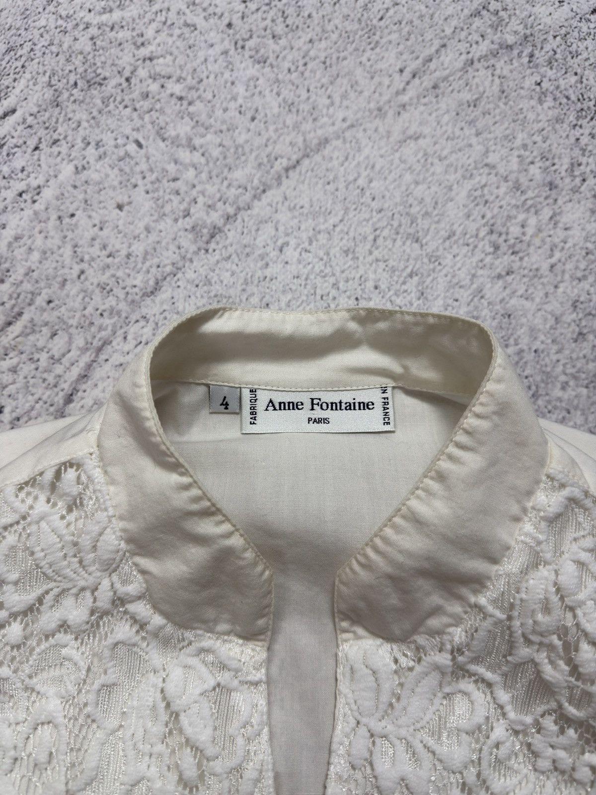 ANNE FONTAINE Anne Fontaine Paris Lace Silk-Mix Blouse Made in France Size S / US 4 / IT 40 - 5 Thumbnail