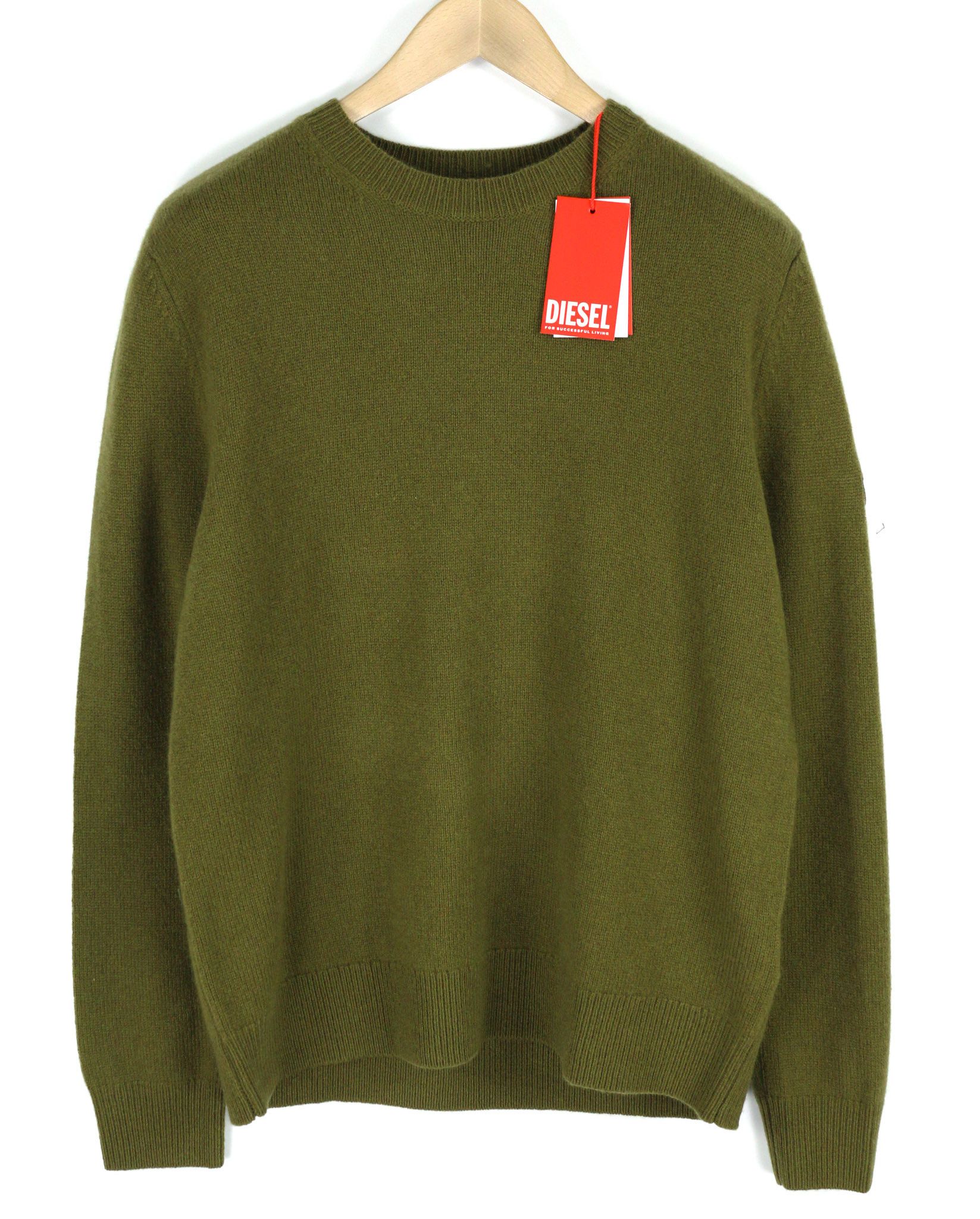 Diesel K-OLBY XL Wool Cashmere Crew Green Jumper 40124 Size US XL / EU 56 / 4 - 1 Thumbnail