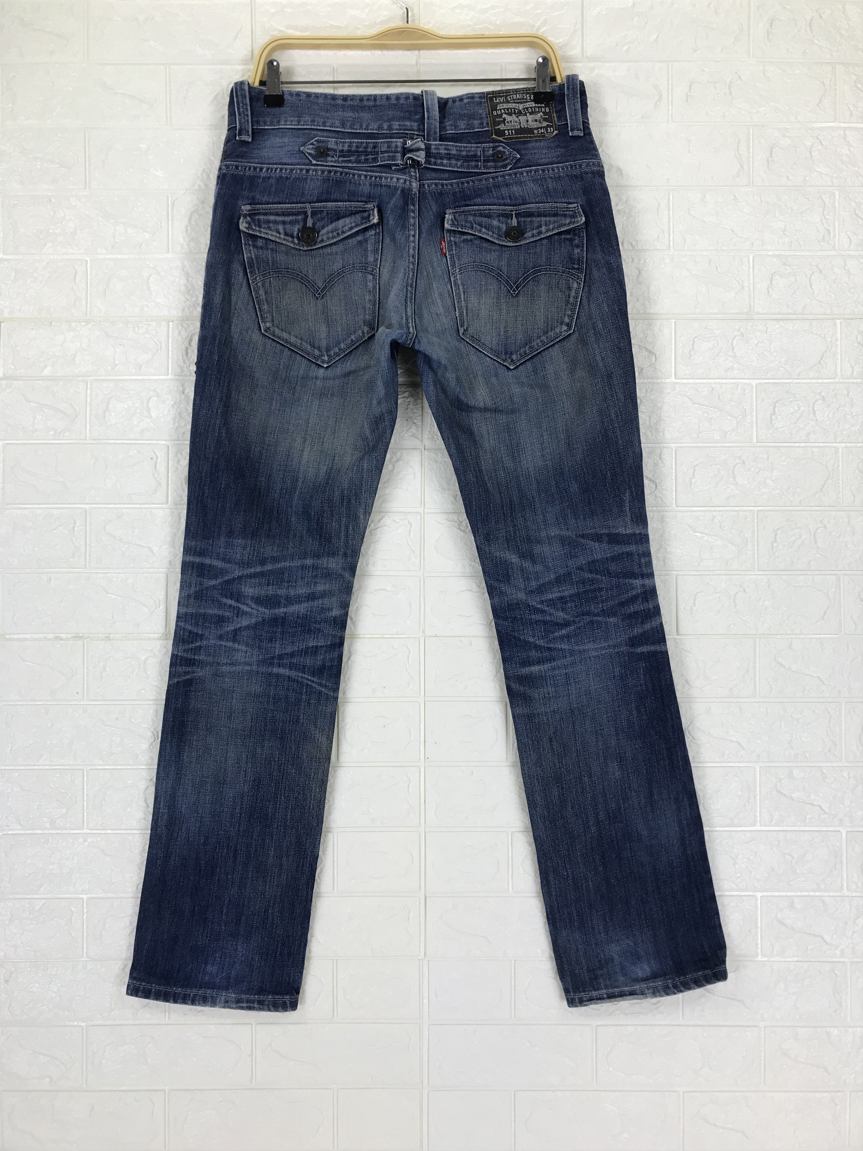 Levi's Vintage Levi's 511 Buckle Back Jeans Distressed Denim Size US 32 / EU 48 - 1 Thumbnail