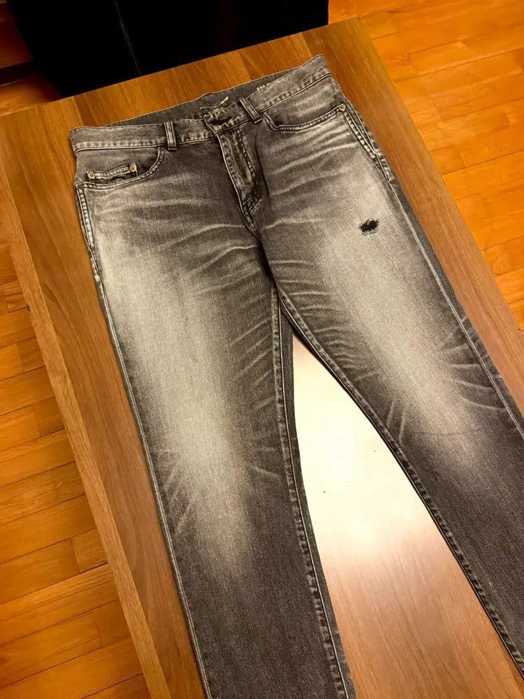 Saint Laurent Paris Saint Laurent Paris 19AW Distressed Ash Grey Denim-2507 Size US 32 / EU 48 - 8 Thumbnail