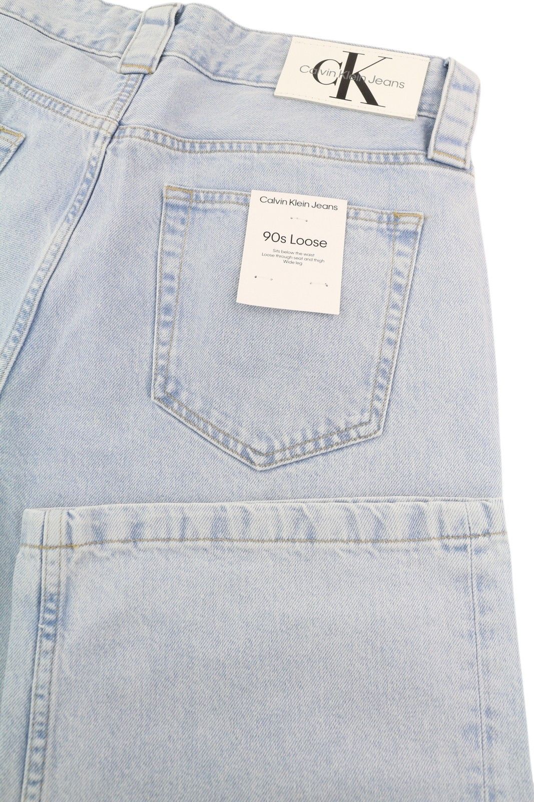 Calvin Klein 90S LOOSE W32 Light Blue Washed Pleated Zip Denim 85302 Size US 32 / EU 48 - 5 Thumbnail