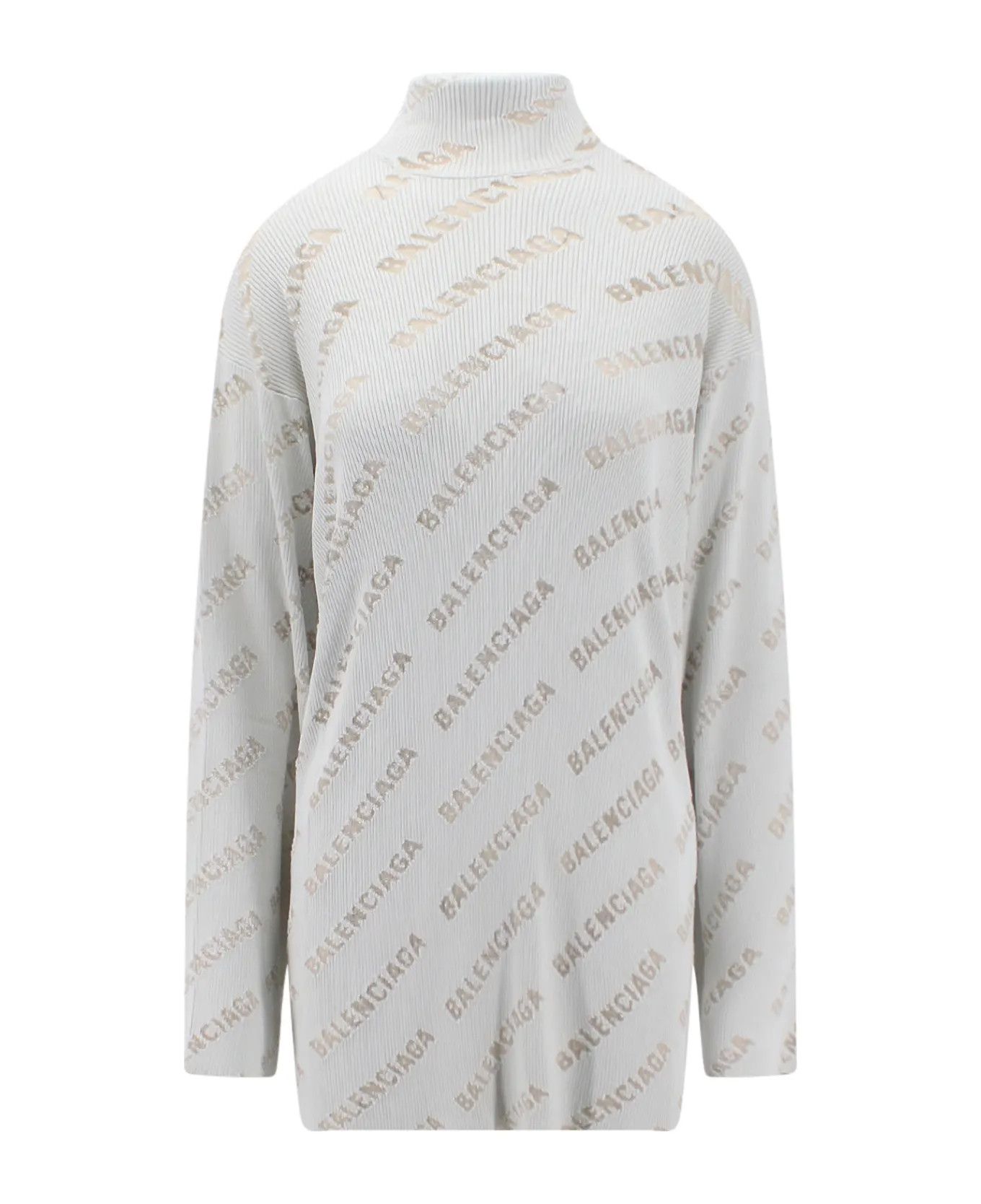 Balenciaga o1bcso1str0326 Mini Allover Logo Turtleneck Sweater in Grey Size XS / US 0-2 / IT 36-38 - 1 Thumbnail