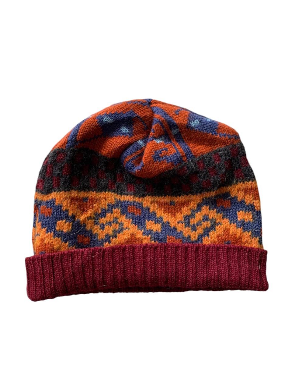 Japanese Brand HIPPIES STYLE 🌈 Multicolour knit Beanie Hat Size ONE SIZE - 6 Thumbnail