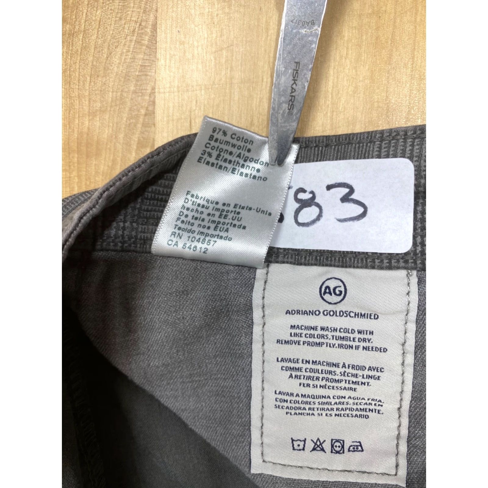 Vintage Adriano Goldschied Pants The Tellis 31x32 Gray Stretch Casaul Modern Slim Size US 31 - 7 Thumbnail