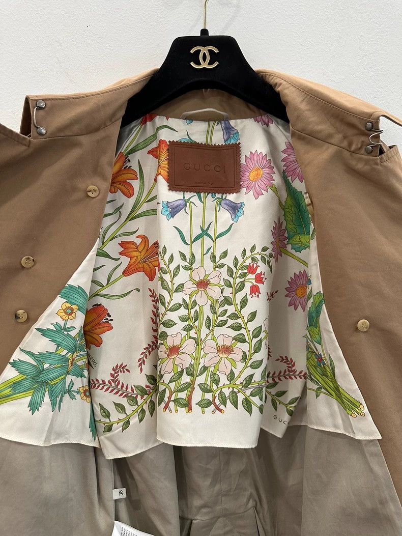Gucci Gucci Size 38 Rhinestone tiger head embroidery petal khaki Size US XXS / EU 40 - 6 Thumbnail