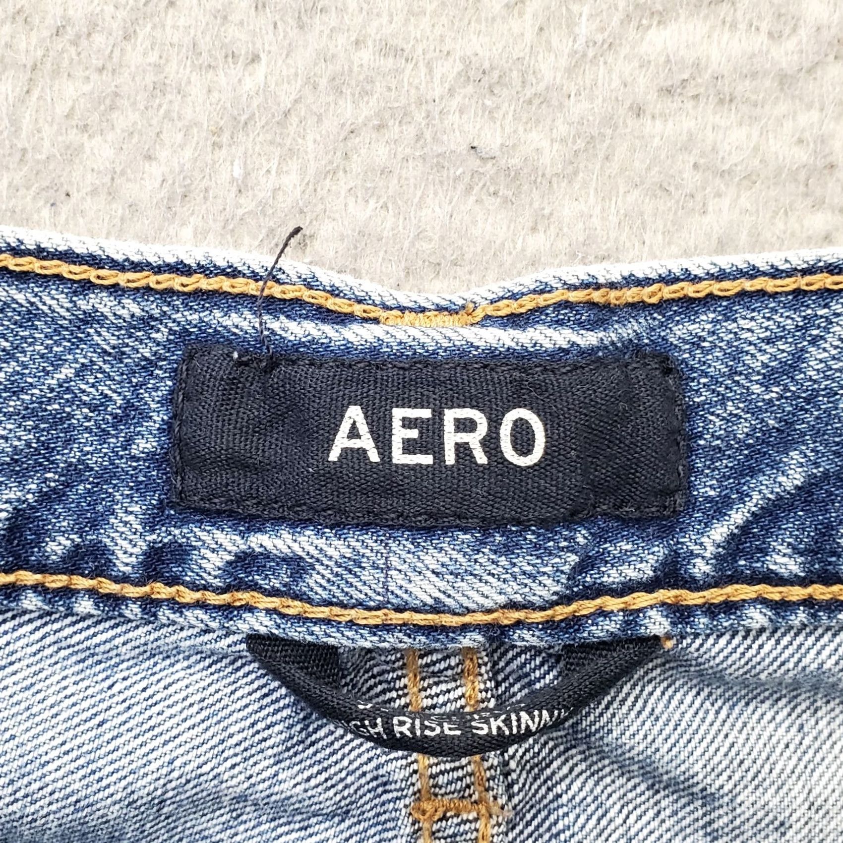 Vintage Aero Womens Jeans 4 Blue Denim High-Rise Skinny Leg Distressed Raw Hem Narrow Fit Jeans Size 27" / US 4 / IT 40 - 7 Thumbnail