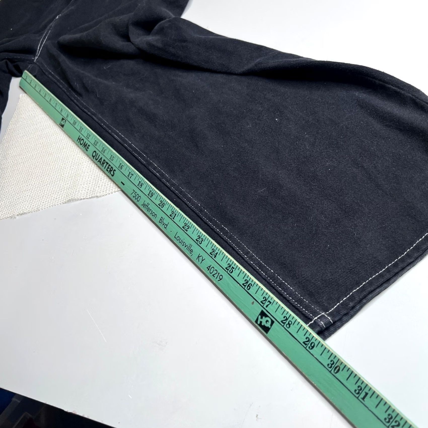 Empyre Empyre Jeans Black White Contrast Stitch Logo Embroidered 5-Pocket Relaxed Wide-Leg Mens 36 Size US 36 / EU 52 - 3 Thumbnail