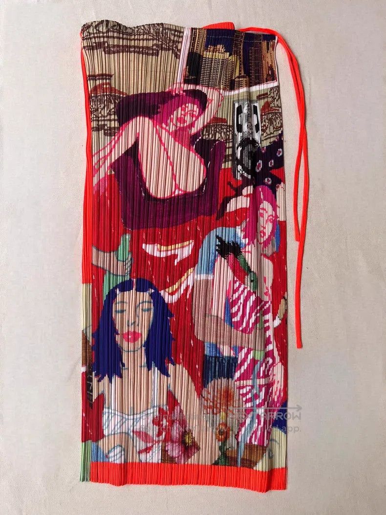 Issey Miyake Issey Miyake size:1 Red Midi Skirt Size 31" - 4 Thumbnail