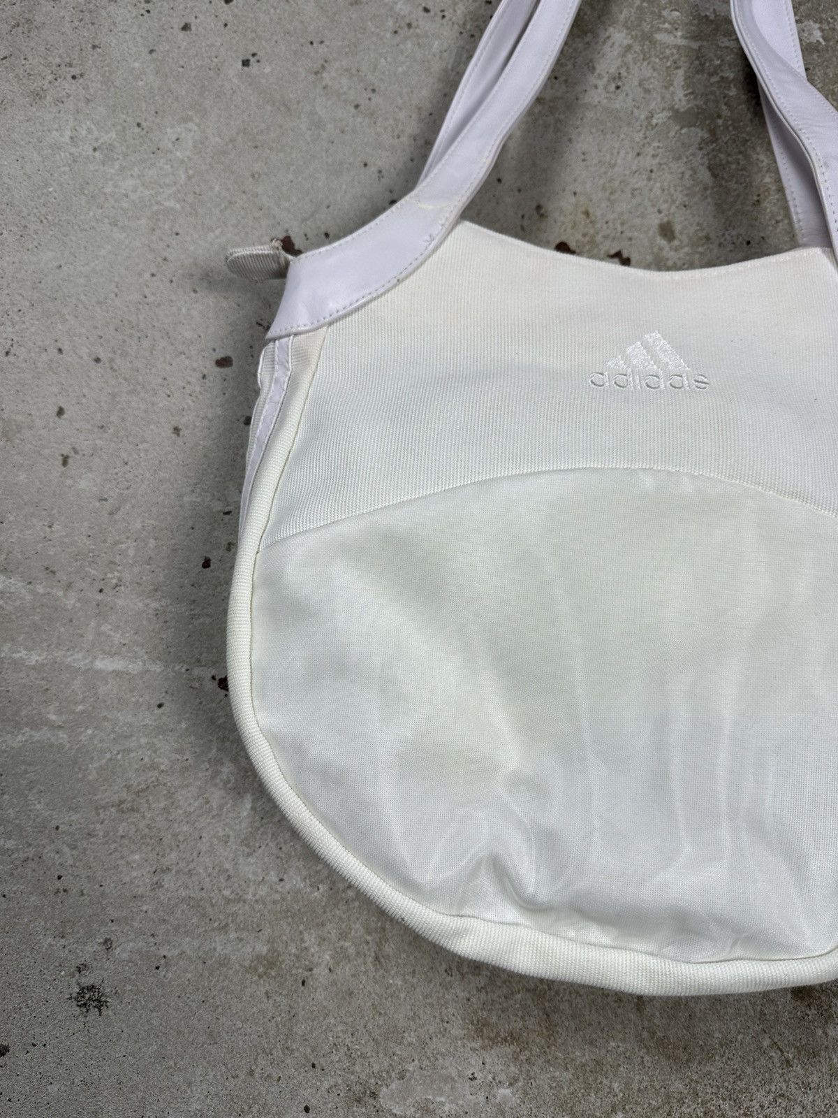 Adidas Vintage Y2K Adidas White Beige Shoulder Hand Bag 3 Stripes Size ONE SIZE - 3 Thumbnail