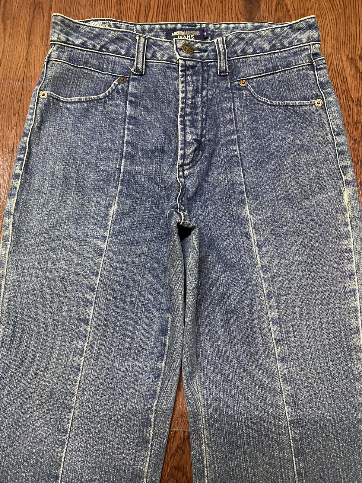Michiko Koshino London Vintage Japanese Brands Blue Wash Flare Style Jeans Size 26" / US 2 / IT 38 - 3 Thumbnail