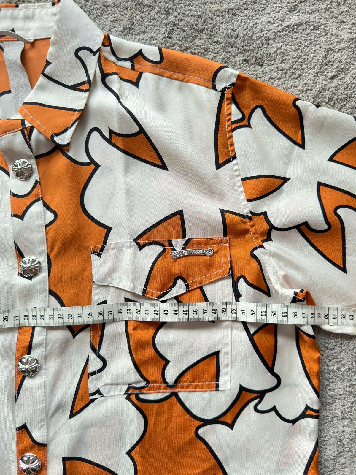 Chrome Hearts CHROME HEARTS St Barth orange cross print silk shirt Size US L / EU 52-54 / 3 - 9 Thumbnail