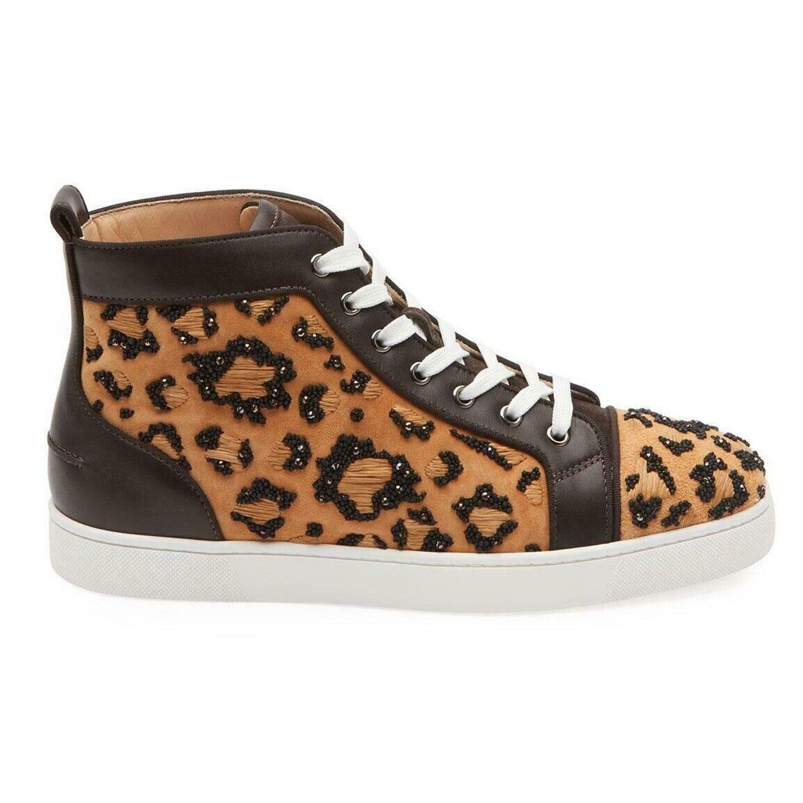 Christian Louboutin Christian Louboutin Mens Leopard Beaded High Sneaker 43 10 Size US 10 / EU 43 - 3 Thumbnail