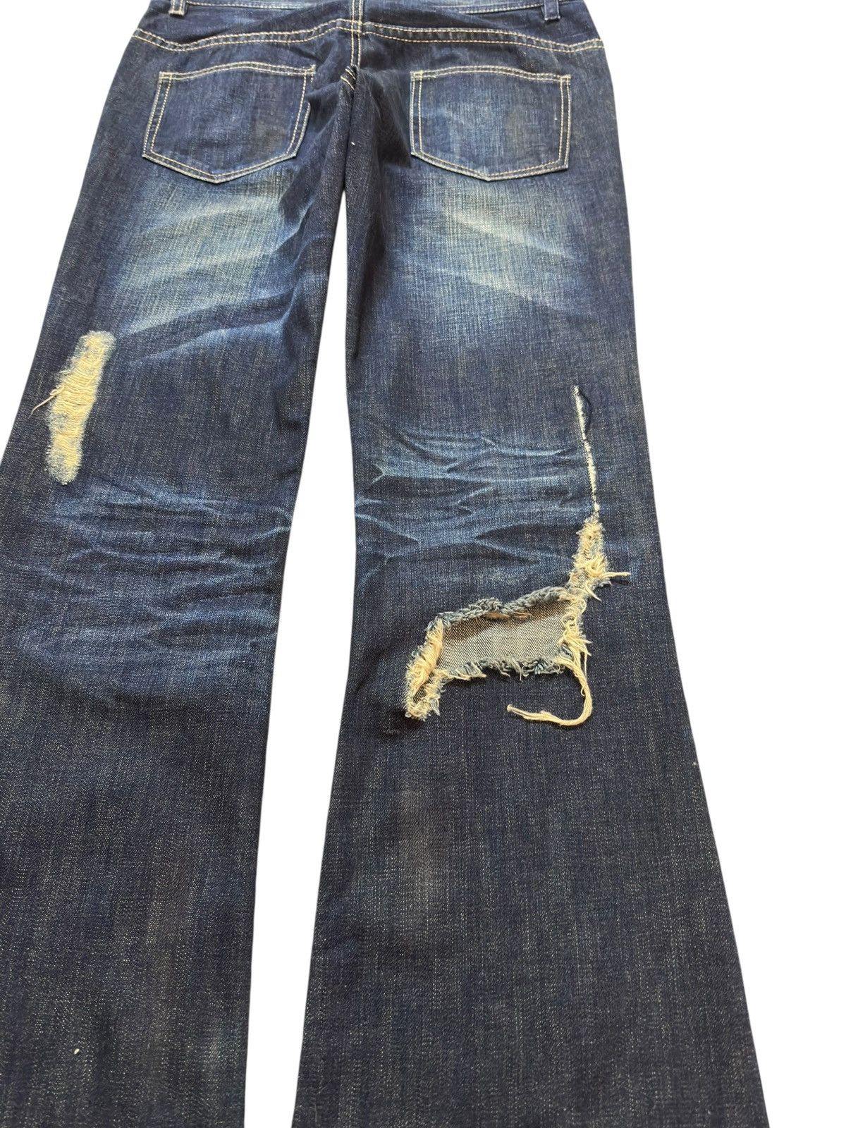 Tornado Mart Vintage Seil Flare Paint Splatter Grunge Denim Size US 31 - 8 Thumbnail