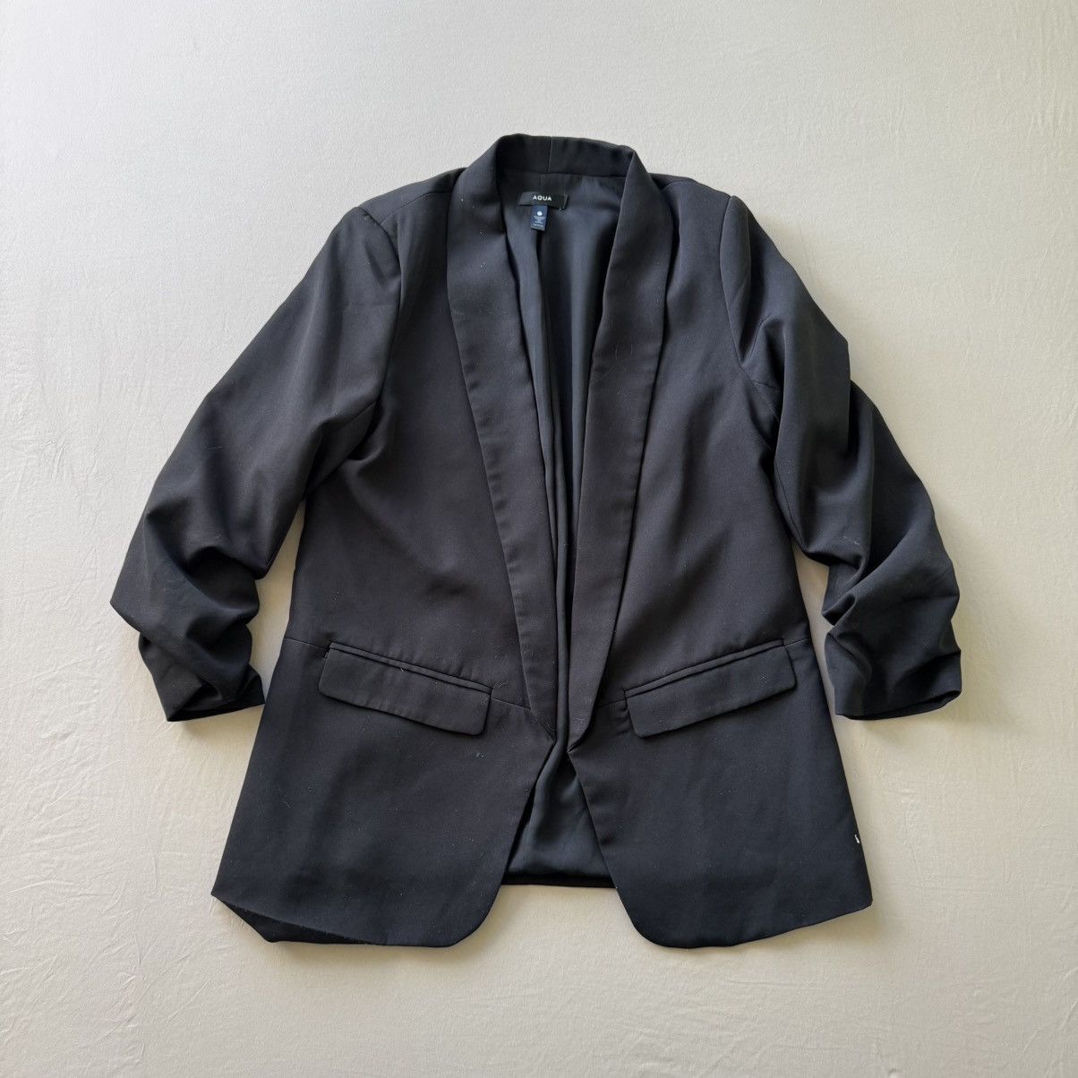 AQUA Aqua Ruched-Sleeve Blazer Size L / US 10 / IT 46 - 1 Thumbnail
