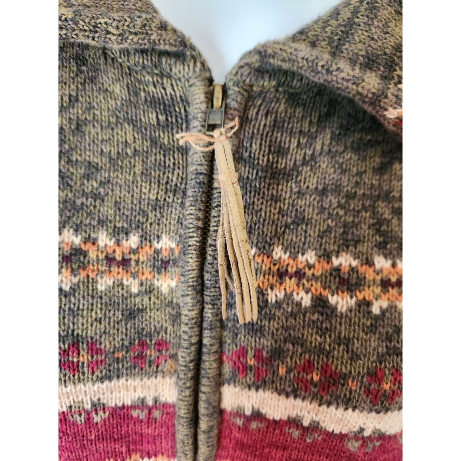 Vintage Tiara Cardigan Women Green Winter Stripe Full Zip 26/28 Plus Size Sweater Size 4XL / US 24-26 - 2 Thumbnail