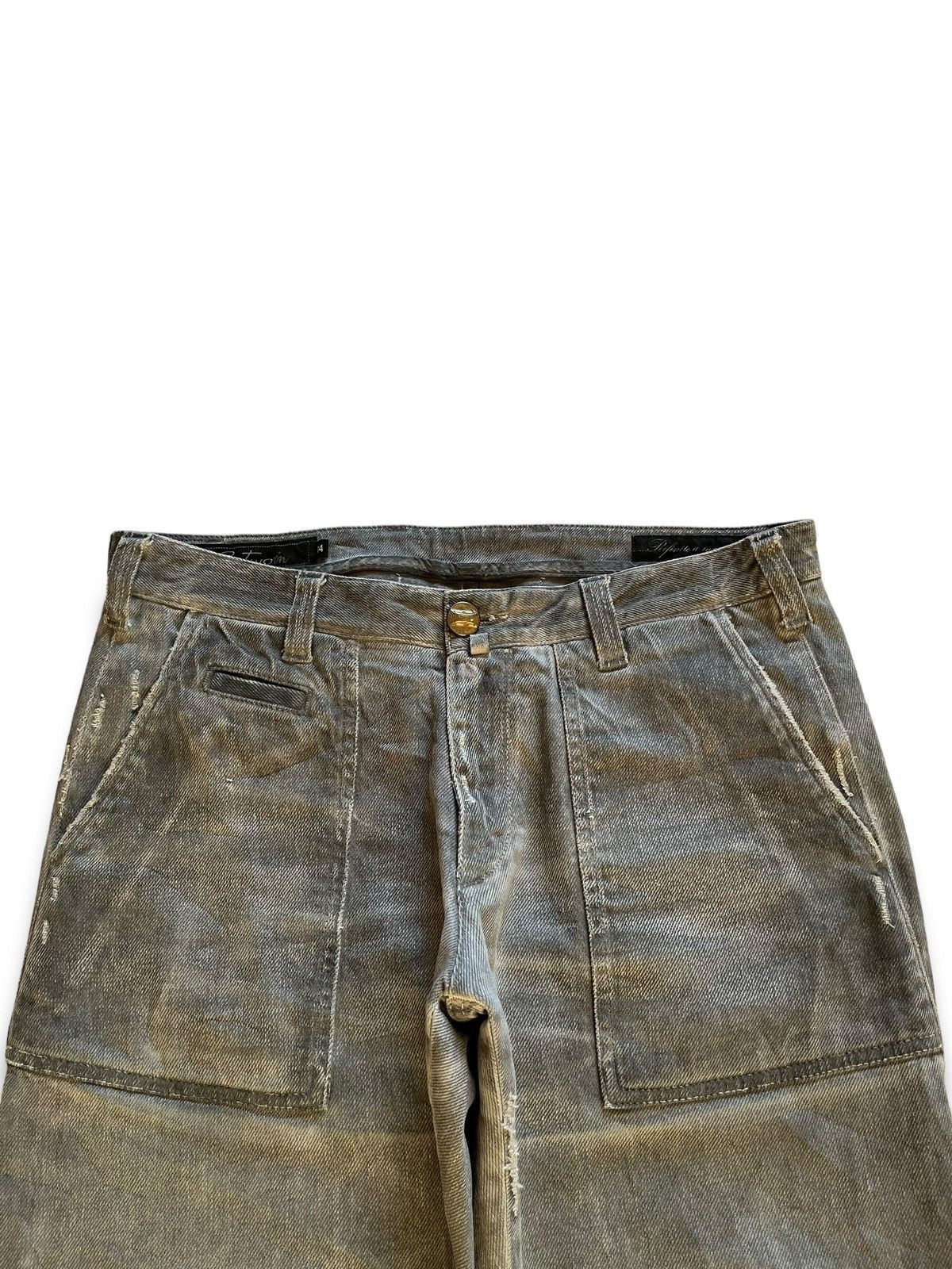 Other Vintage Italian Brand Two Tone Distressed Fatigue Jeans Size US 33 - 5 Thumbnail