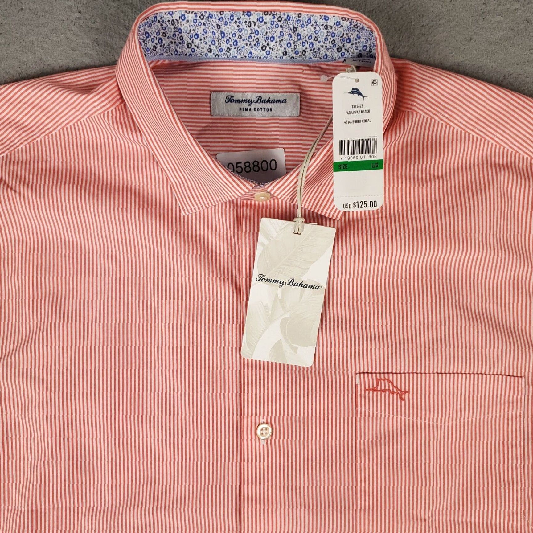 Tommy Bahama Tommy Bahama Shirt Mens Large Pink Striped Cotton Button-Up Long Sleeve Shirt Size US L / EU 52-54 / 3 - 2 Thumbnail