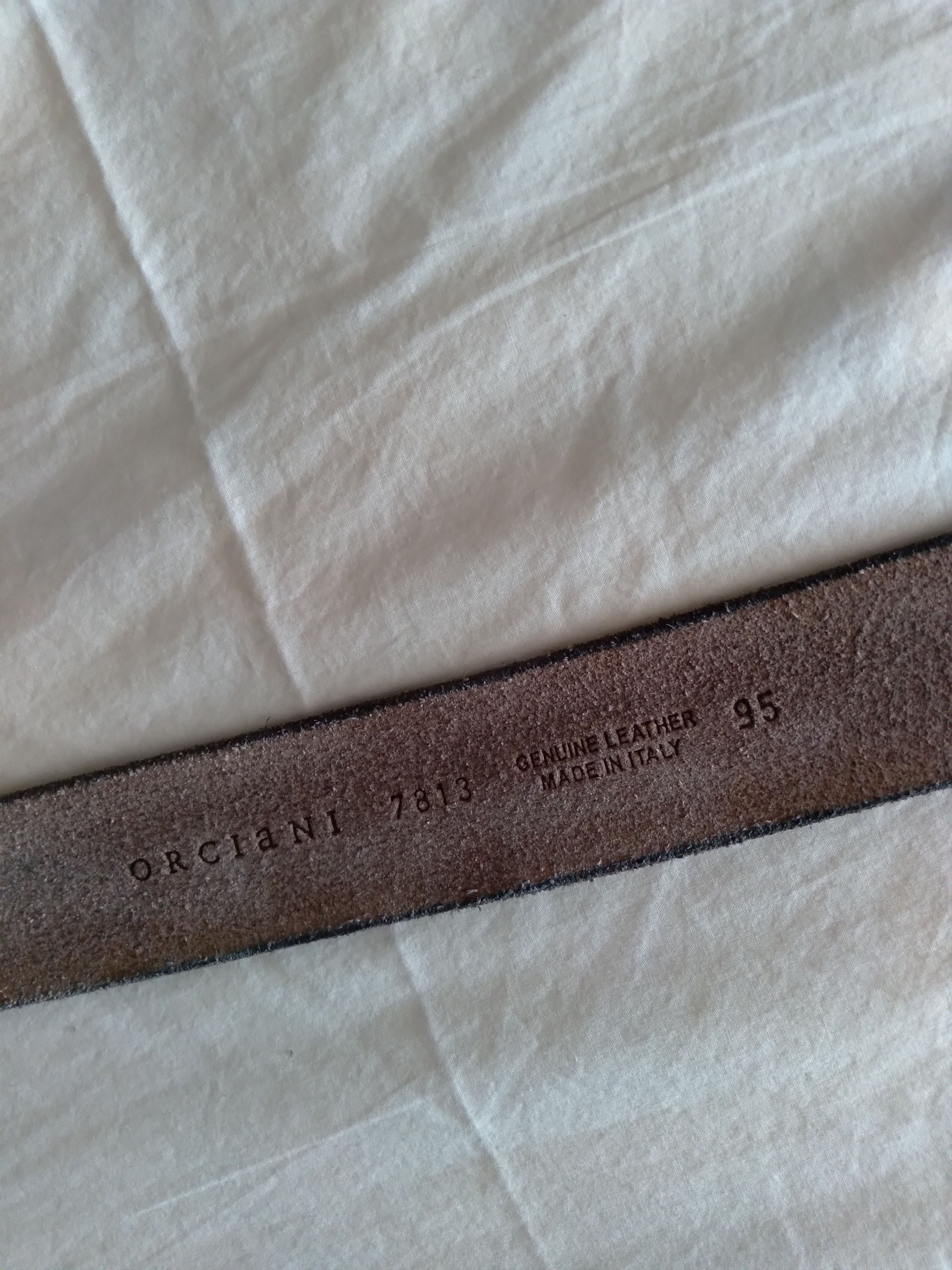 Orciani Burnished Black Belt Made in Italy size 95 M/L Size 34 - 3 Thumbnail