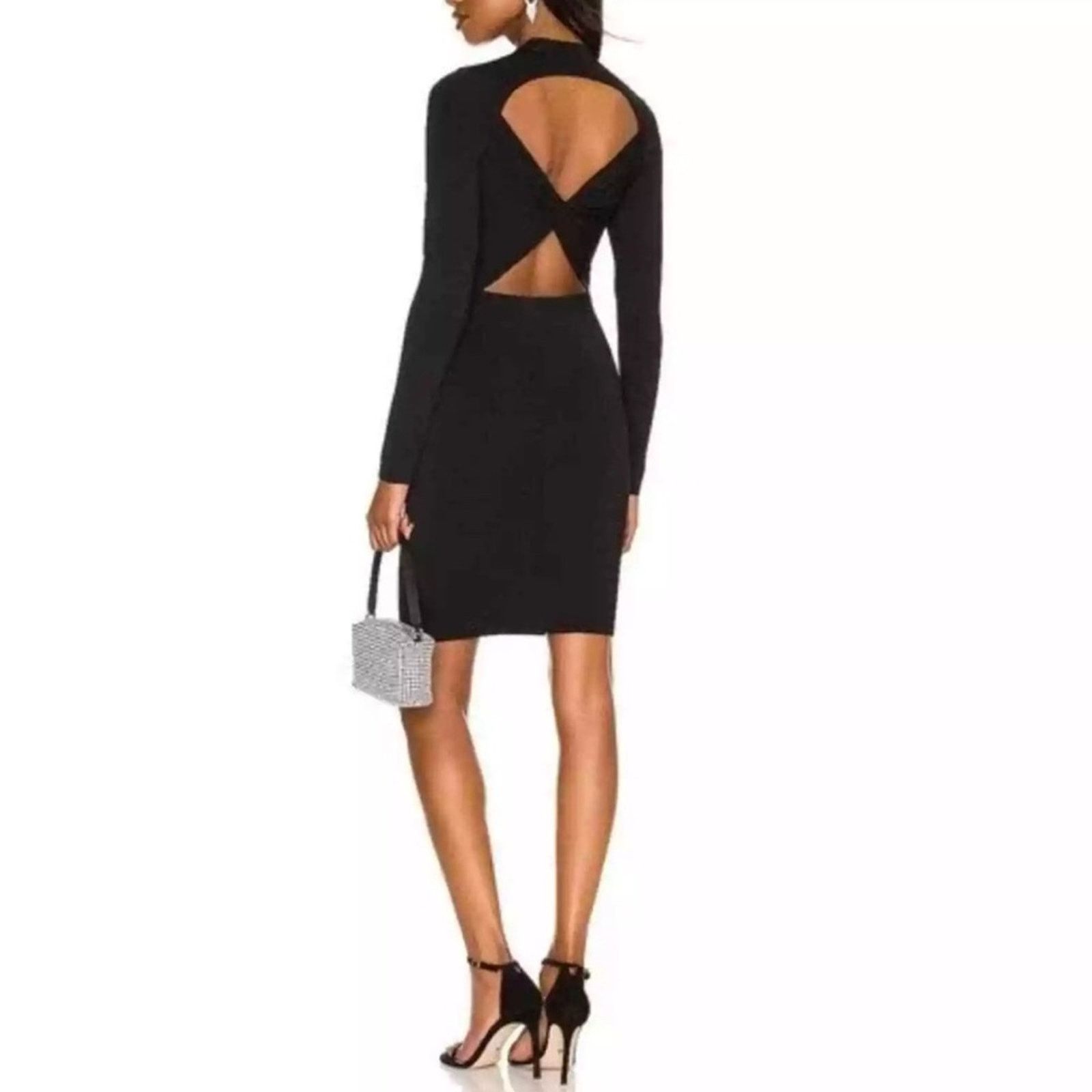 Alice + Olivia Alice + Olivia Estelle Twist Black Dress Size XS / US 0-2 / IT 36-38 - 2 Thumbnail
