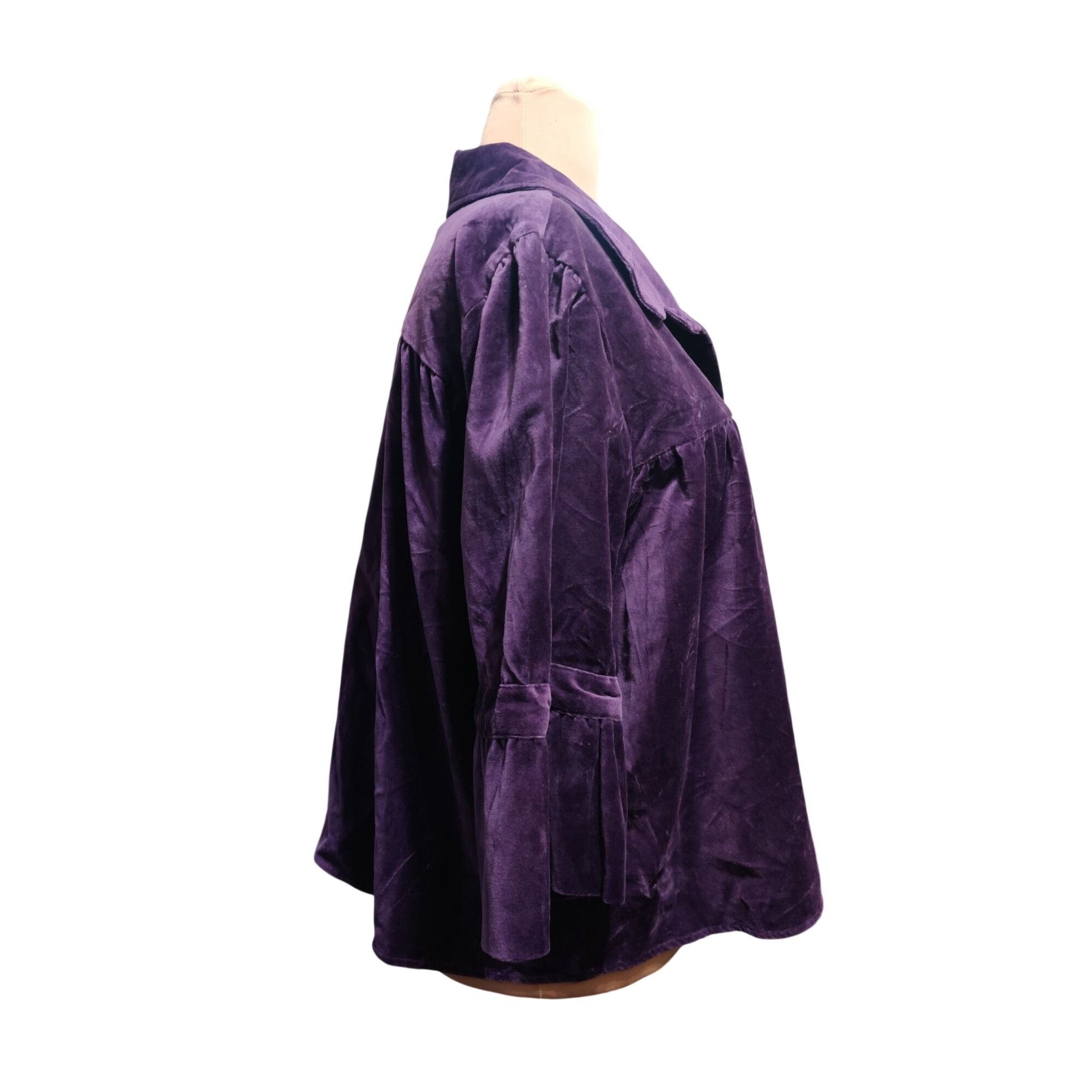 Route 66 Route 66 2X Purple Velour Button Front Plus Size Swing Jacke Size XXL / US 16-18 / IT 52-54 - 8 Thumbnail