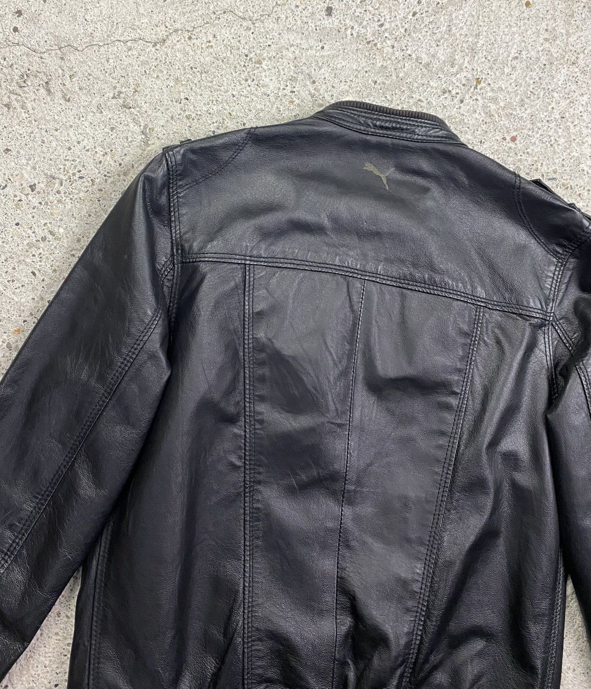 Puma Puma leather jacket black vintage racing biker archive Size M / US 6-8 / IT 42-44 - 5 Thumbnail