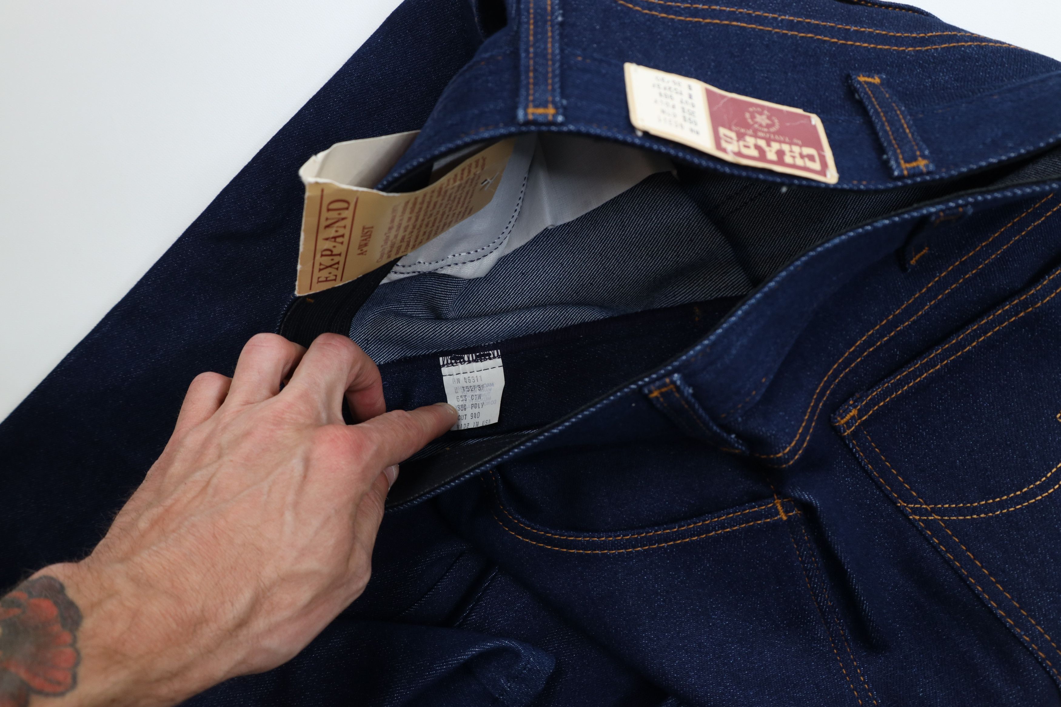Vintage Deadstock Vintage 70s Streetwear Denim Jeans Blue USA Size US 36 / EU 52 - 7 Thumbnail