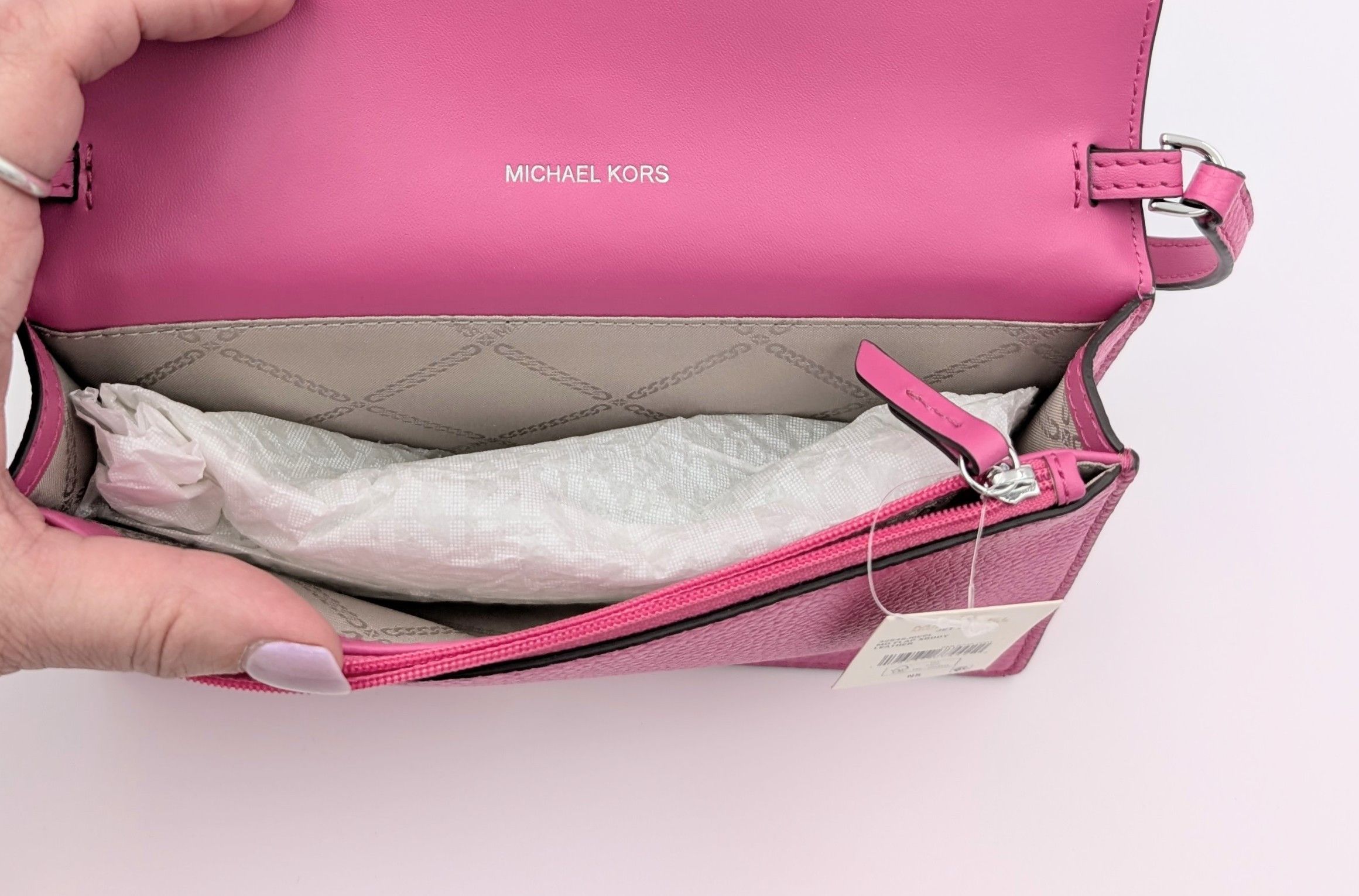 Michael Kors NWT Michael Kors Jet Set Med Flap Body Pebble Leather Pink Size ONE SIZE - 4 Thumbnail