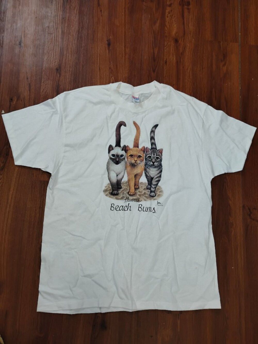 Hanes Vintage Beach Bums Hawaii Cat Kitten Bob Harrison T-Shirt Size US XL / EU 56 / 4 - 2 Thumbnail