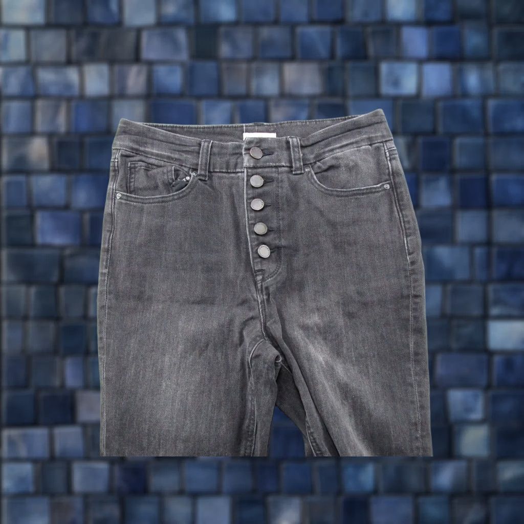 Vintage Maurices M Jeans Womens High Rise Button Fly Stretch Denim Jeans Black Size M Skinny Jean Regular Pocket 5-Pocket Size 32" / US 10 / IT 46 - 1 Thumbnail