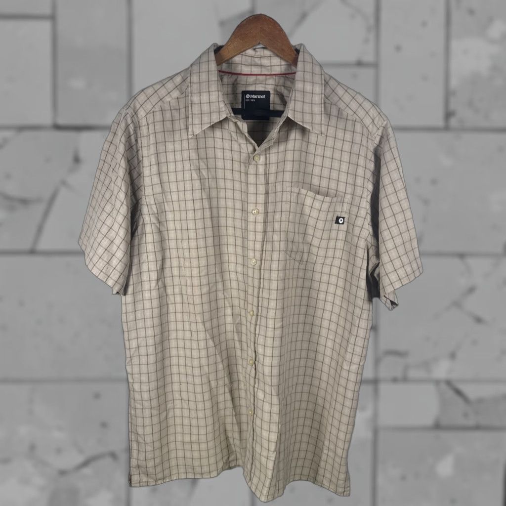 Marmot Marmot Shirt Beige Plaid Button-Down Short Sleeve Mens L Size US L / EU 52-54 / 3 - 1 Thumbnail
