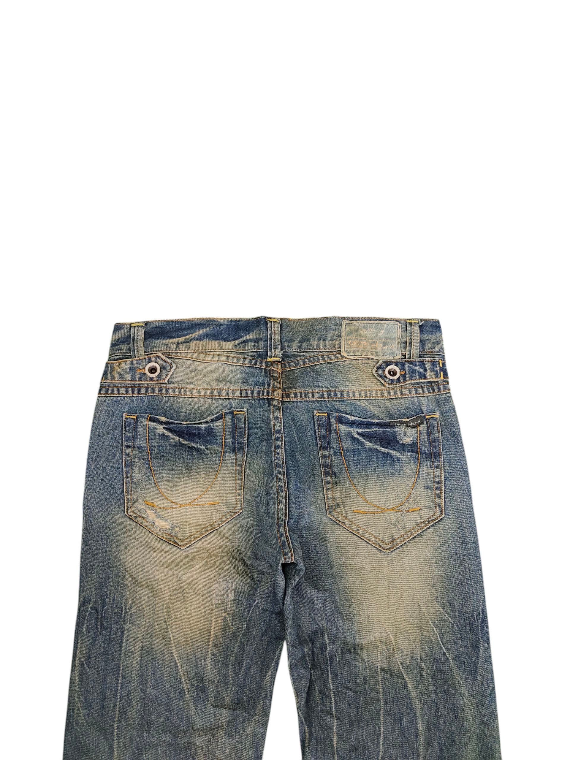 Tornado Mart Japanese Brand Cotton Farm Jeans - Clawmark Distress Rusty Size US 33 - 9 Thumbnail