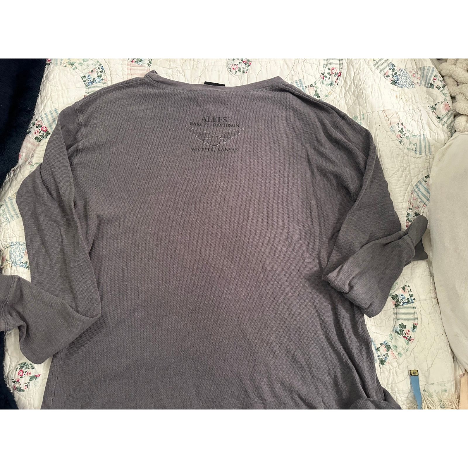 Harley Davidson VINTAGE HARLEY DAVIDSON GRAY THERMAL FADED LONG SLEEVE TEE Size US S / EU 44-46 / 1 - 3 Thumbnail