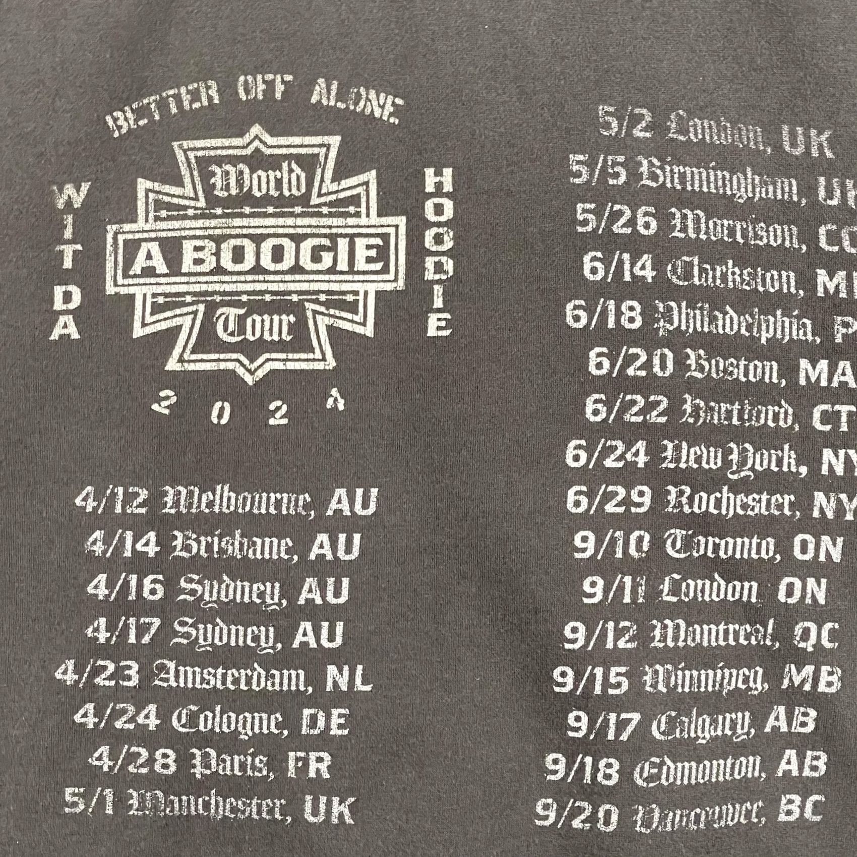 Vintage A Boogie Hoodie Mens XL Black 2024 World Tour Better Off Alone Concert Graphic Shirt Size US XL / EU 56 / 4 - 3 Thumbnail