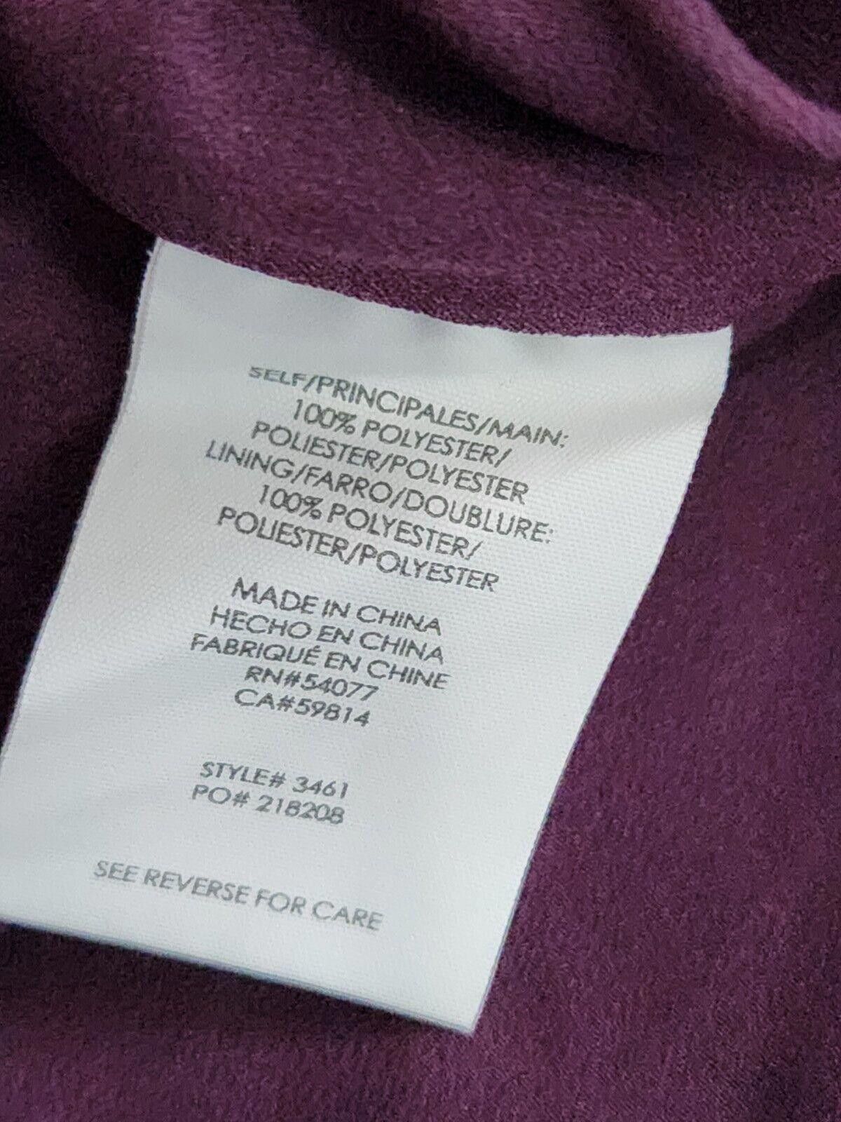 Designer Cabi Dress Size 8 Blue Purple Paisley Chiffon V Neck Size M / US 6-8 / IT 42-44 - 8 Thumbnail