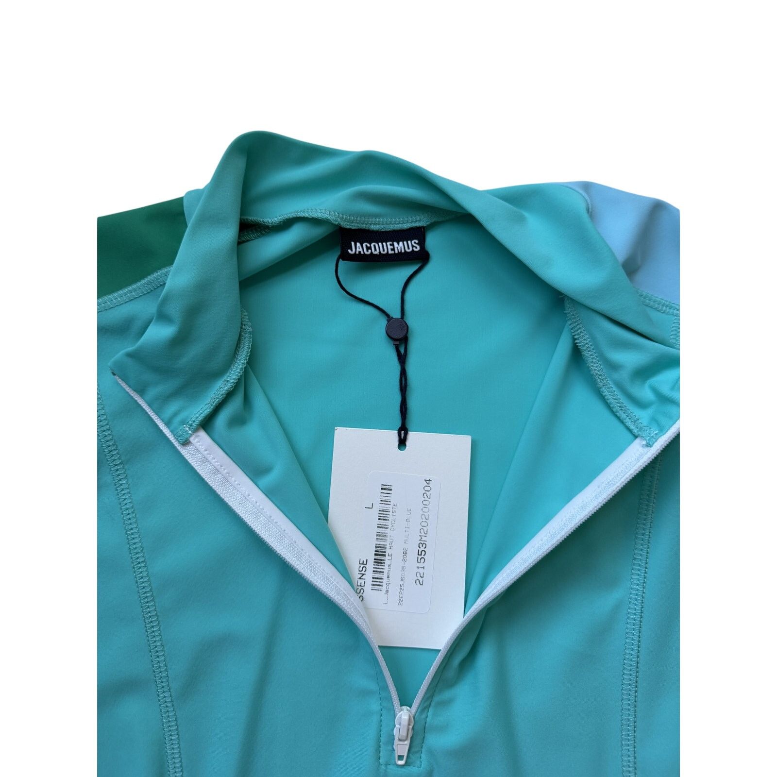 Jacquemus Jacquemus Le Haut Cycliste Zip-Up T-Shirt Blue Green Size US L / EU 52-54 / 3 - 4 Thumbnail