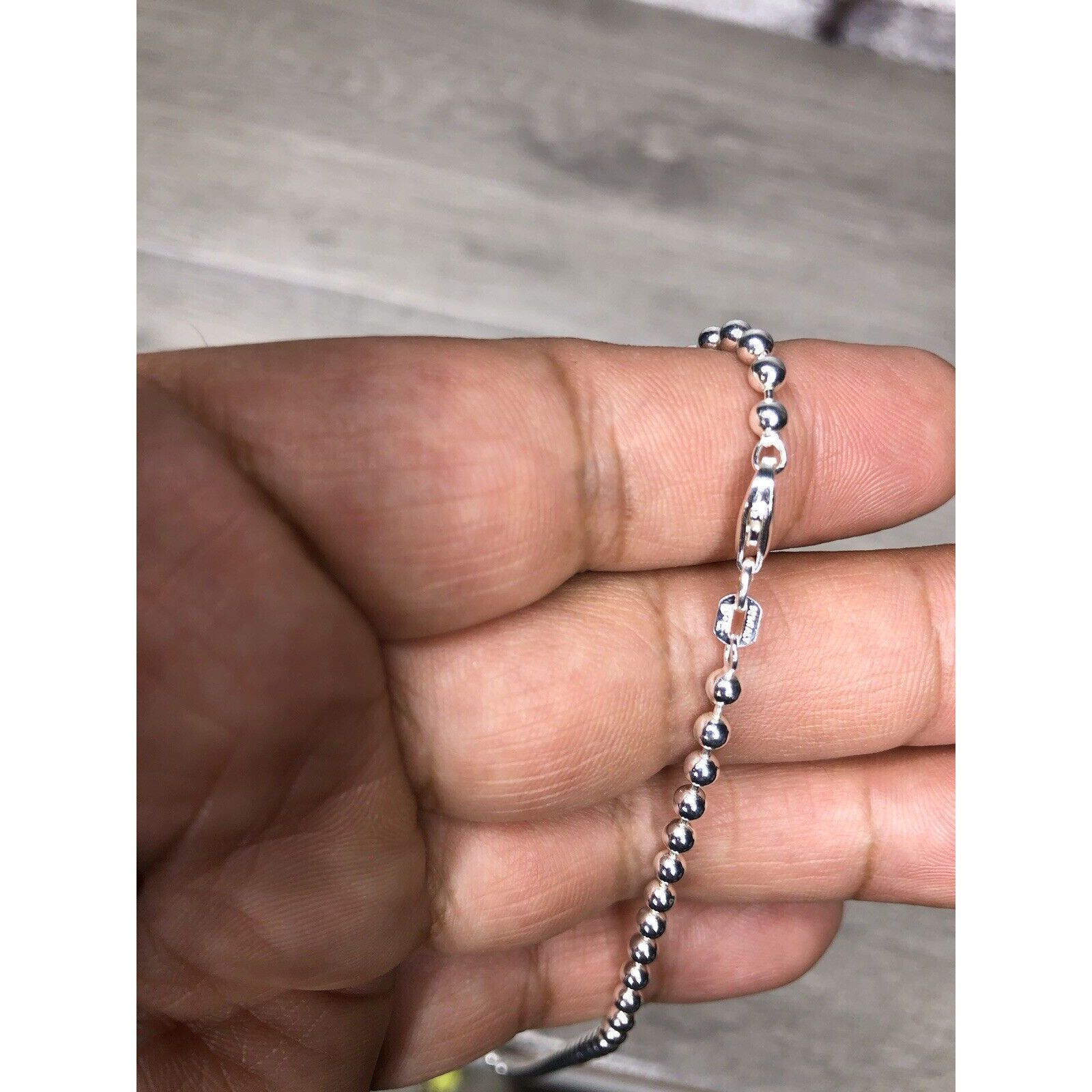 Other Solid Sterling Silver Bead Ball Chain Necklace 925 Italian M Size ONE SIZE - 6 Thumbnail